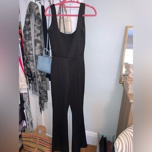 Black jumpsuit PLT flare bottom
